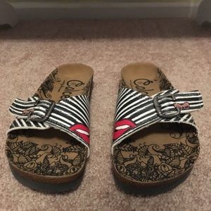 Striped Slip On Shoes